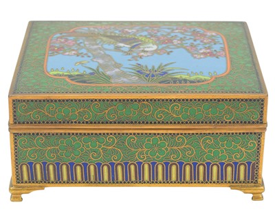 Lot 662 - A Japanese cloisonné rectangular trinket box.