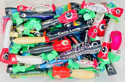 Lot 302 - Fishing tackle: a large collection of big game lures, poppers, and jigs