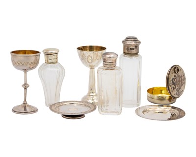 Lot 115 - A Victorian cased silver travelling communion set by George Unite, and one other travelling set.