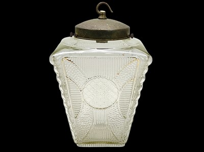 Lot 815 - A moulded glass hall lantern.