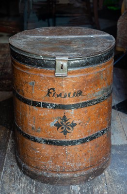 Lot 5 - A toleware flour bin.