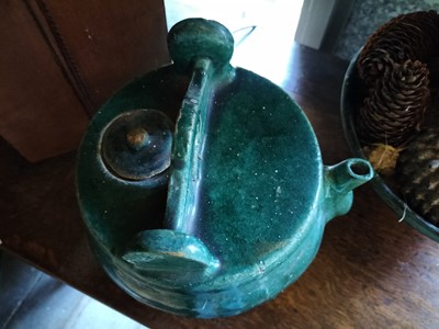 Lot 8 - A Chinese barrel form pot and cover.
