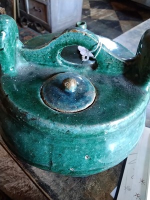 Lot 8 - A Chinese barrel form pot and cover.