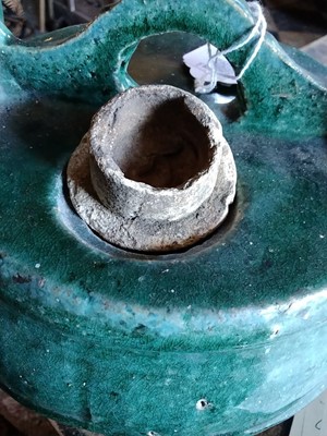 Lot 8 - A Chinese barrel form pot and cover.