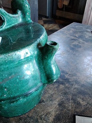 Lot 8 - A Chinese barrel form pot and cover.
