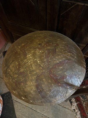Lot 10 - A decorative large Chinese papier mache pot and cover.