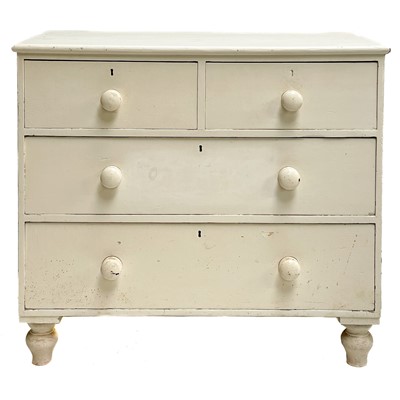 Lot 868 - A late Victorian painted pine chest.