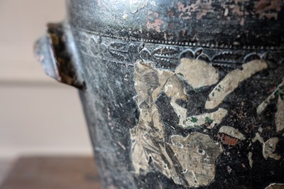 Lot 17 - A Victorian painted earthenware crock and cover.