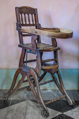 Lot 19 - An Edwardian metamorphic child's highchair.