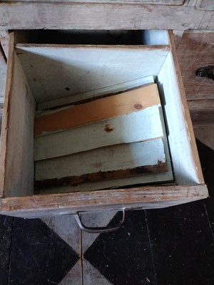 Lot 22 - A substantial Victorian pine shop run of drawers.