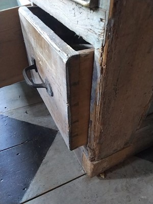Lot 22 - A substantial Victorian pine shop run of drawers.