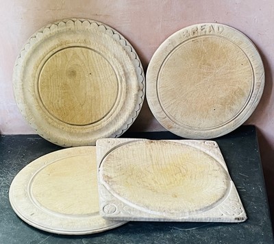 Lot 24 - Kitchenalia, four sycamore bread boards.