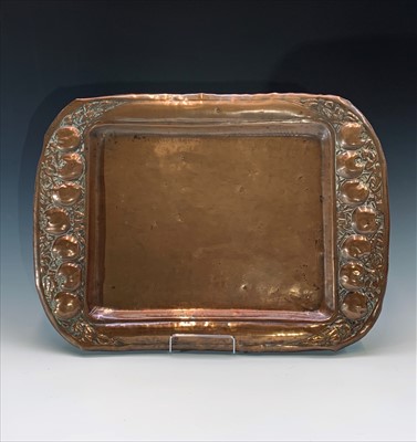 Lot 367 - An Arts and Crafts period copper tray, the...