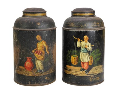 Lot 119 - Two 19th century Parnell & Sons toleware tea canisters.