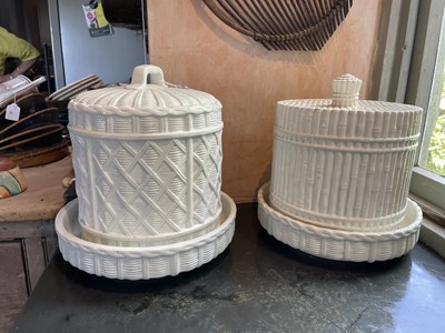Lot 35 - A Copeland white glazed cheese dome and stand.