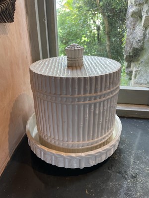 Lot 35 - A Copeland white glazed cheese dome and stand.