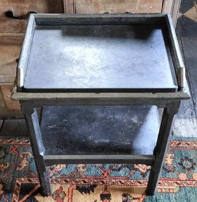 Lot 41 - A Grey painted two tier side table.