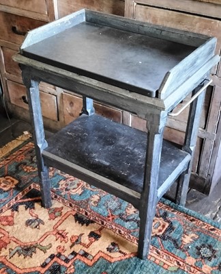 Lot 41 - A Grey painted two tier side table.