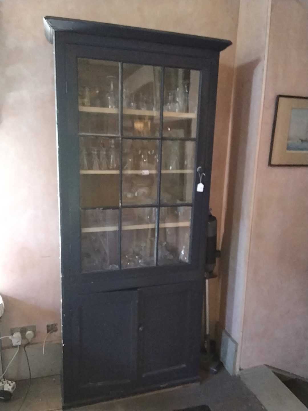 Lot 45 - A late Victorian painted pine pantry cupboard.