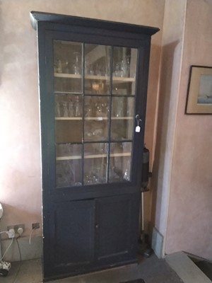 Lot 45 - A late Victorian painted pine pantry cupboard.