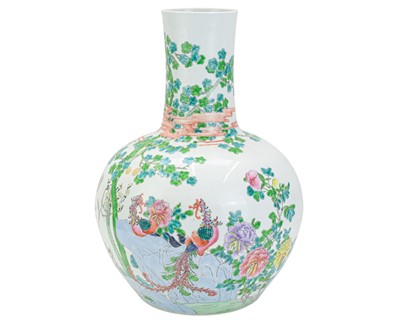 Lot 612 - A large 20th century Chinese famille vert baluster vase.