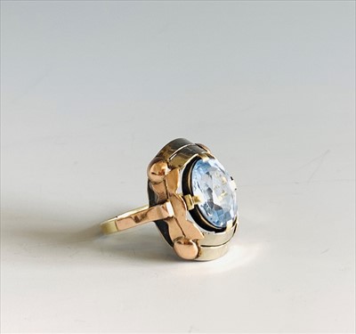 Lot 2521 - A French 14ct three colour gold ring set an...