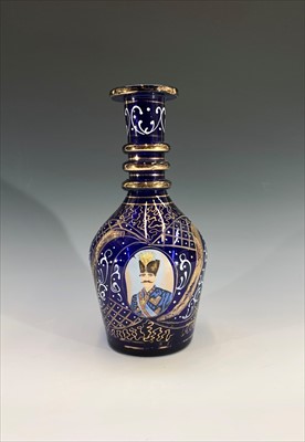 Lot 1054 - A Turkish Market glass decanter, the blue...