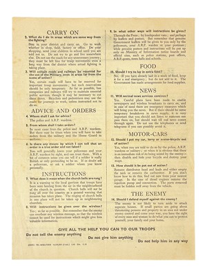 Lot 20 - (Winston Churchill and WW2) Ministry of Information Leaflet