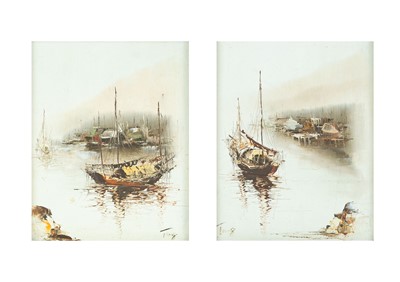 Lot 594 - Two Asian paintings.