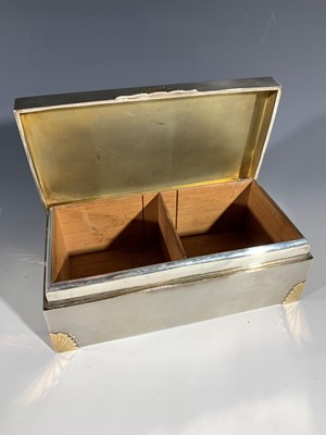 Lot 2017 - A good gold mounted silver cigarette box by...