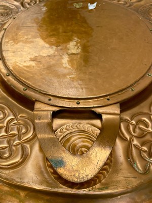Lot 7 - Francis 'Bert' Cargeeg, a rare hand wrought circular copper wall mirror.