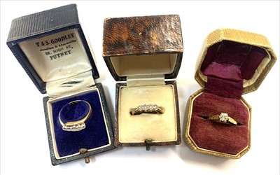 Lot 2498 - Three 18ct gold diamond set rings