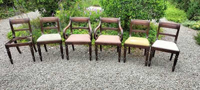 Lot 47 - A set of six Regency mahogany chairs.