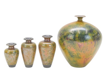 Lot 694 - Andrew HILL (1964) Four graduated raku vessels.