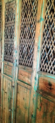 Lot 53 - A set of four pine shutters.