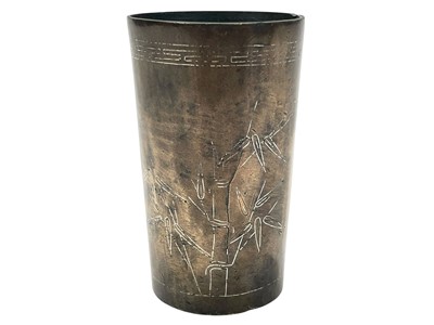 Lot 583 - A small Chinese bronze vase or beaker.