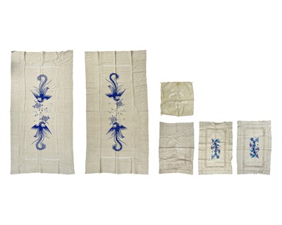Lot 606 - A collection of Chinese embroidered linens.