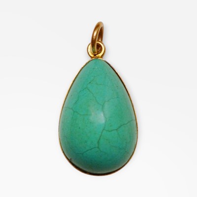 Lot 165 - A gold and turquoise imitation pendant.