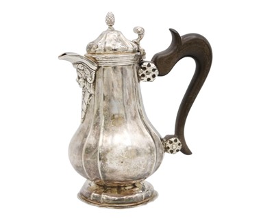 Lot 130 - A mid-18th-century continental, possibly Maltese, silver coffee pot.