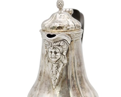 Lot 130 - A mid-18th-century continental, possibly Maltese, silver coffee pot.