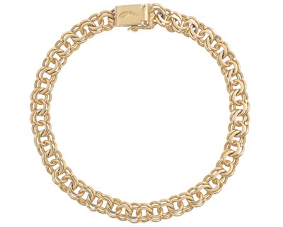 Lot 42 - An 18k gold fancy link bracelet.