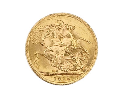 Lot 153 - A George V 1913 London Mint full sovereign gold coin.