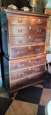 Lot 59 - A George III mahogany chest on chest.