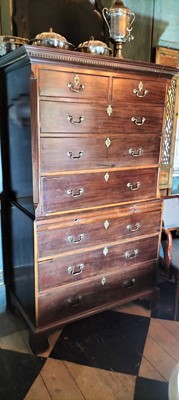 Lot 59 - A George III mahogany chest on chest.