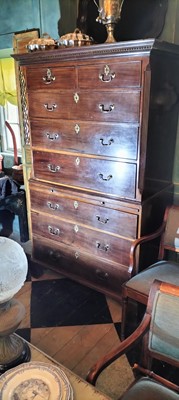 Lot 59 - A George III mahogany chest on chest.