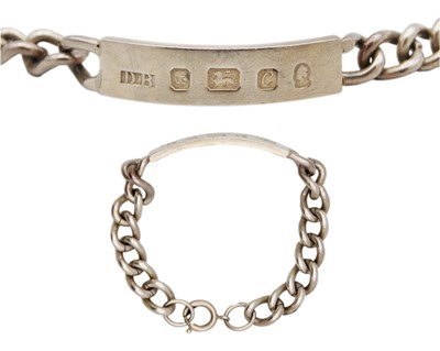 Lot 18 - A modern heavy hallmarked silver gentleman's identification curb-link bracelet.