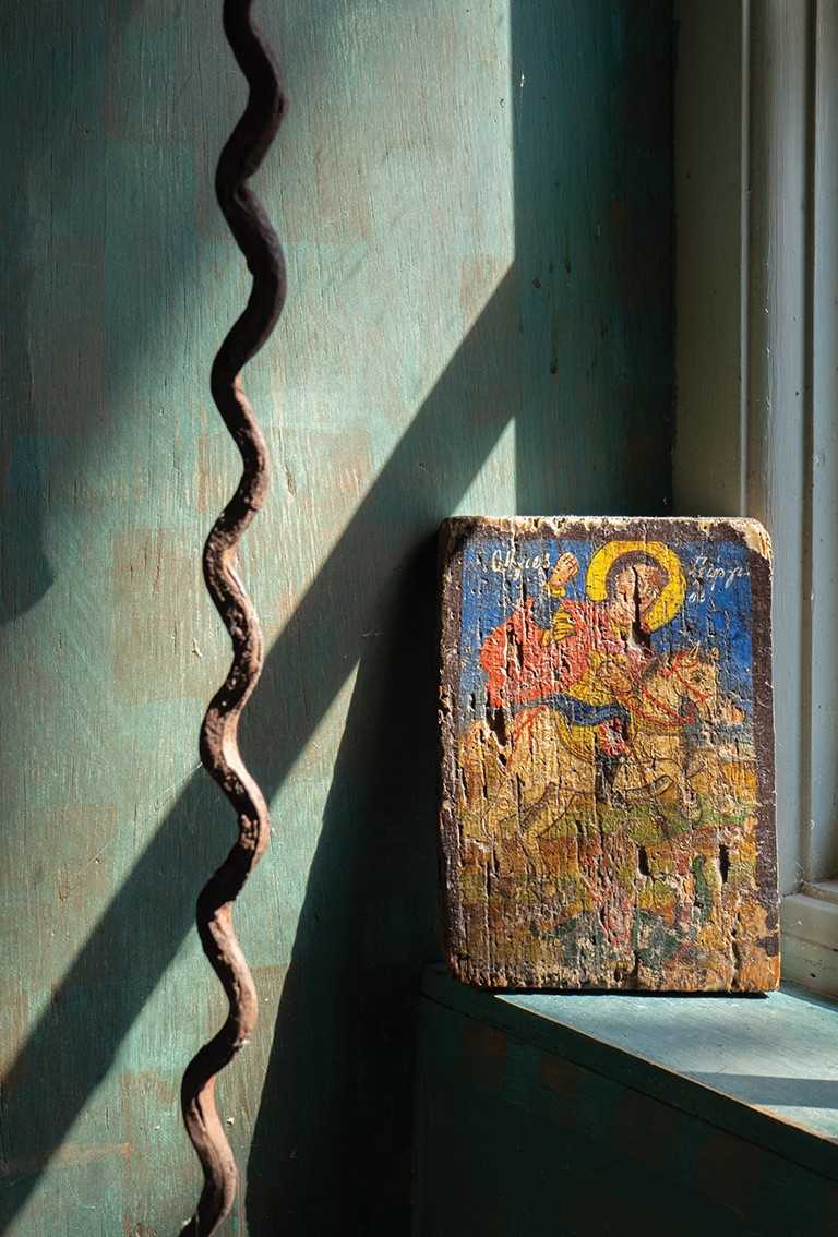 Lot 66 - A Greek painted icon.