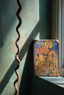 Lot A Greek painted icon.