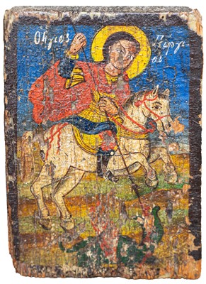 Lot 66 - A Greek painted icon.