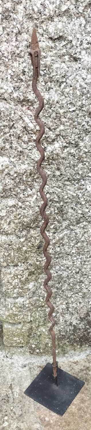 Lot 67 - A West African wrought iron ritual snake.